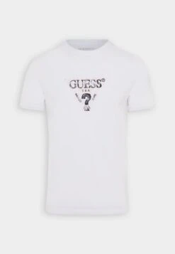 Guess Ss Cn Geo Triangle- Print T-Shirt - Pure White -Guess Clothing Sale 008114dbcb6243979ac56692f54bb69d