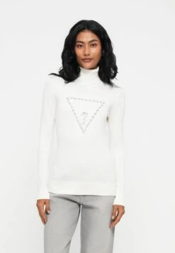 Guess MELANIE TRIANGLE LOGO - Jumper - Cream White