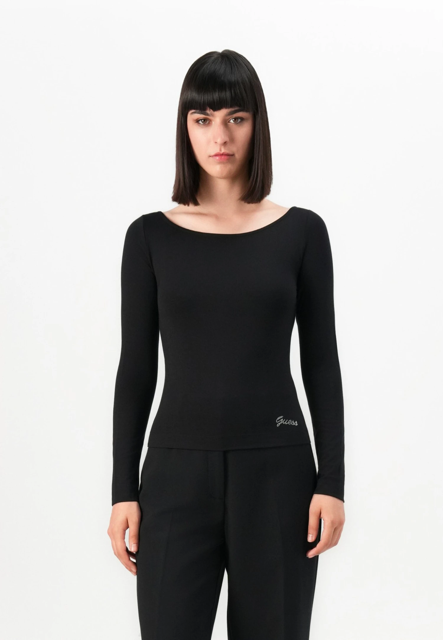Guess BOAT BASIC - Long Sleeved Top - Jet Black 1 Guess BOAT BASIC - Long Sleeved Top - Jet Black