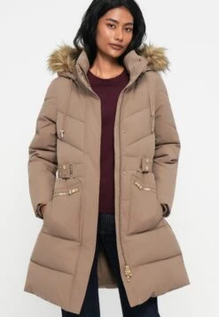 Guess FATEMA BELTED PUFFER - Winter Coat - Taupe -Guess Clothing Sale 043f92ac440e4e33ae1447468c759552