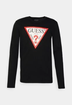 Guess Original Logo Tee - Long Sleeved Top - Jet Black