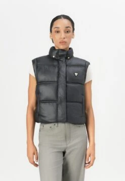 Guess ERNESTINE PADDED VEST - Waistcoat - Jet Black -Guess Clothing Sale 04d0e4c5b6a441ca9aa2d349f5c319c3