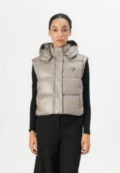 Guess ERNESTINE PADDED VEST - Waistcoat - Washed Taupe