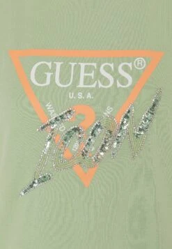 Guess Icon Tee - Print T-Shirt - Green Aventurine -Guess Clothing Sale 08103a1f9f6f436fa720089f37bb621a