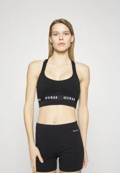 Guess Aline Bra Eco Stretch- Medium Support Sports Bra - Jet Black