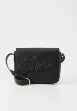 Guess CROSSBODY FLAP BAG UNISEX - Cross Body Bag - Jet Black