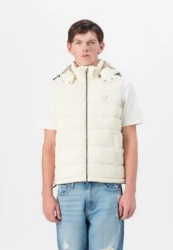 Guess LIGHT VEST - Waistcoat - Pearl White