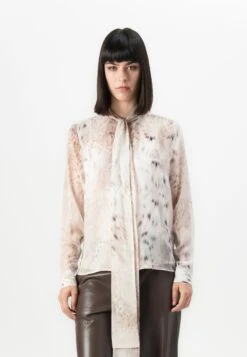 VERITY BOW BLOUSE - Button-down Blouse - Beige