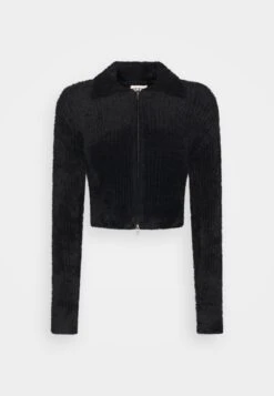 Go Richie Fuzzy- Cardigan - Jet Black