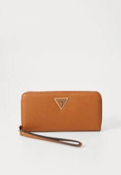 Guess LAUREL LARGE ZIP - Wallet - Cognac