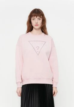 Guess TRIANGLE SWEATSHIRT - Sweatshirt - Pink Roses