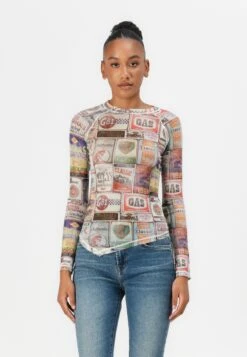 GO PRINTED RAGLAN - Long Sleeved Top - Red Slim Stripe