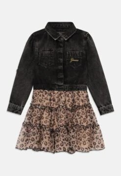Guess TODDLER MIXED DRESS - Shirt Dress - Black Wash