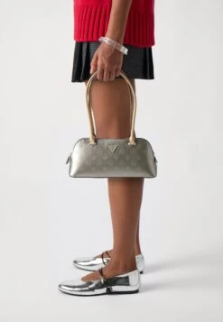 Guess ARNELA SHOULDER SATCHEL - Handbag - Pewter