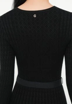 Guess BELTED HANA DRESS - Jumper Dress - Jet Black -Guess Clothing Sale 14127393ebfe41aba10eb2526d2472bf