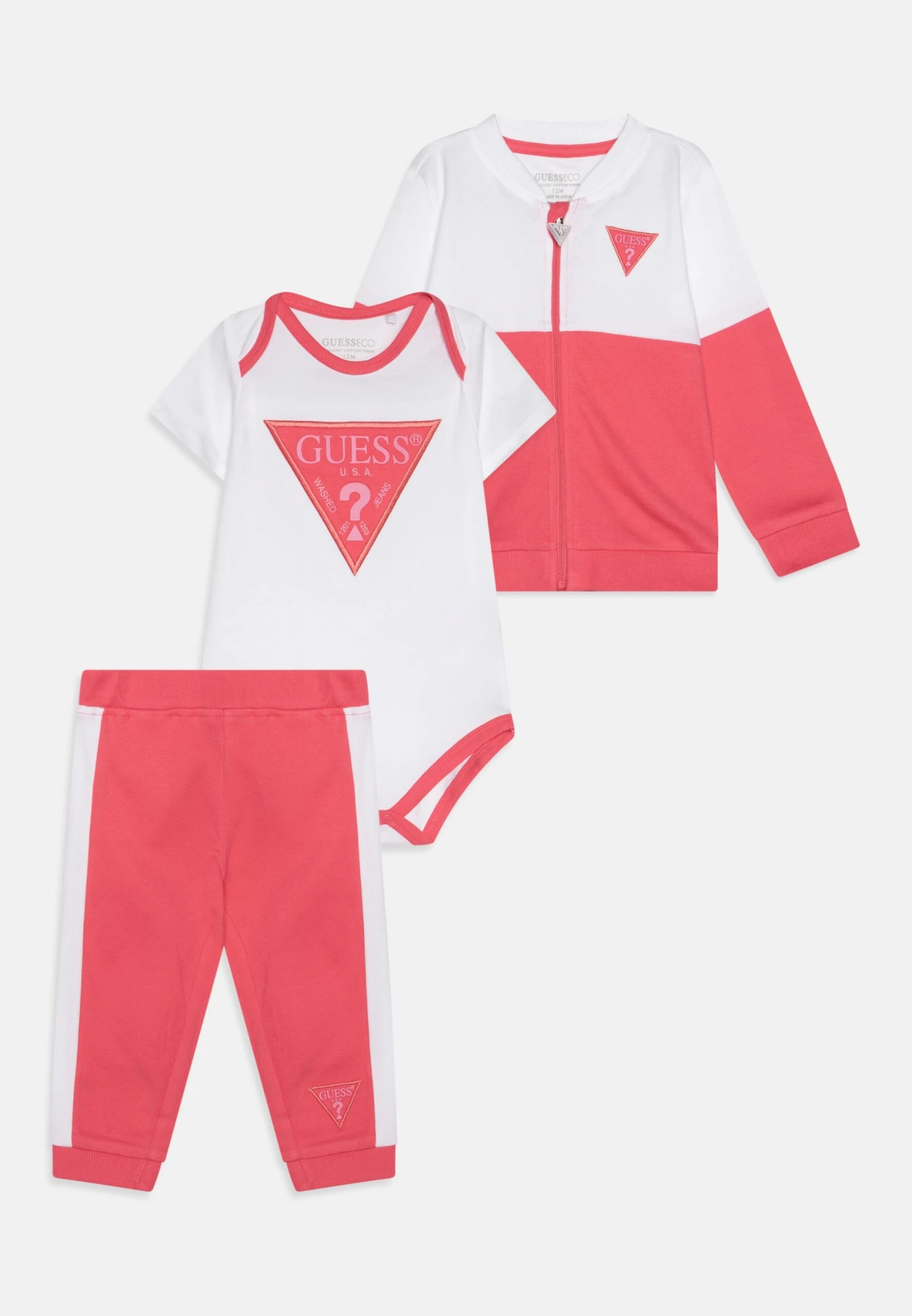 Guess BABY ACTIVE ZIP UNISEX SET - Baby Gifts - Juicy Pink 1 Guess BABY ACTIVE ZIP UNISEX SET - Baby Gifts - Juicy Pink