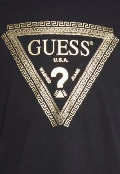 Guess Chain Logo Tee - Print T-Shirt - Jet Black -Guess Clothing Sale 15eb469efd234d9993b7f5e9a075fd05