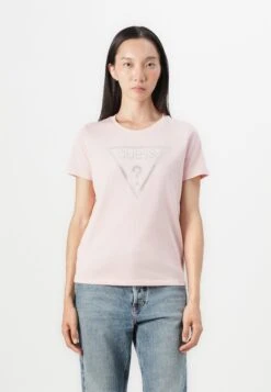 Guess TRIANGLE TEE - Print T-shirt - Pink Pearl