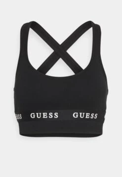 Guess Aline Bra Eco Stretch- Medium Support Sports Bra - Jet Black -Guess Clothing Sale 15ffe034a95d43f4b3a830bcbc349629