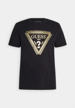 Guess Chain Logo Tee - Print T-Shirt - Jet Black -Guess Clothing Sale 189f388b58f24d84925371d308ea4d39