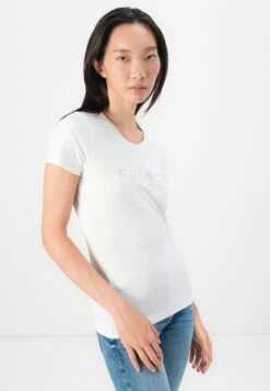 Guess SCRIPT TEE - Print T-shirt - White -Guess Clothing Sale 1914fff93aff46d091f52da5bb9768ff