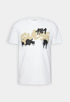 Guess Ss Bsc Graffiti Logo - Print T-Shirt - Pure White -Guess Clothing Sale 1966f5207d1d4f689ed486aca8709705
