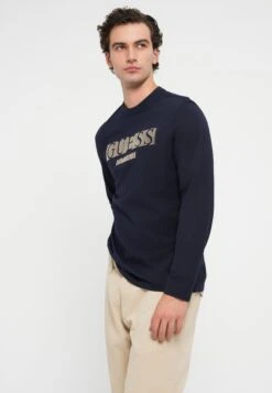 Guess LOGO FLOCK TEE - Long Sleeved Top - Smart Blue 12 Guess LOGO FLOCK TEE - Long Sleeved Top - Smart Blue -Guess Clothing Sale 1bbf94016aa9401f92ed41fcd024b0a0