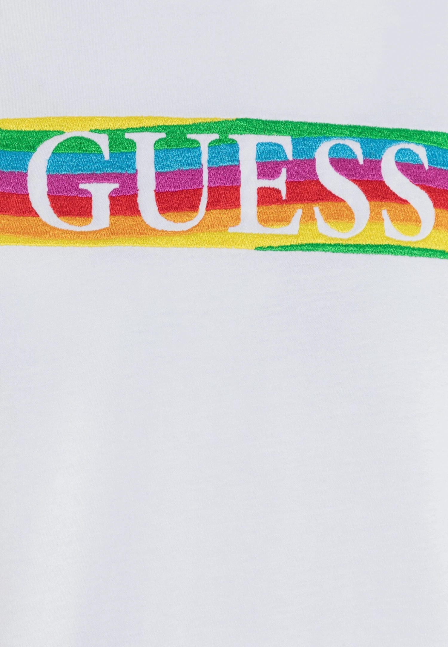 Guess Pride Wave Logo Tee - Print T-Shirt - Pure White 5 Guess Pride Wave Logo Tee - Print T-Shirt - Pure White - Image 5
