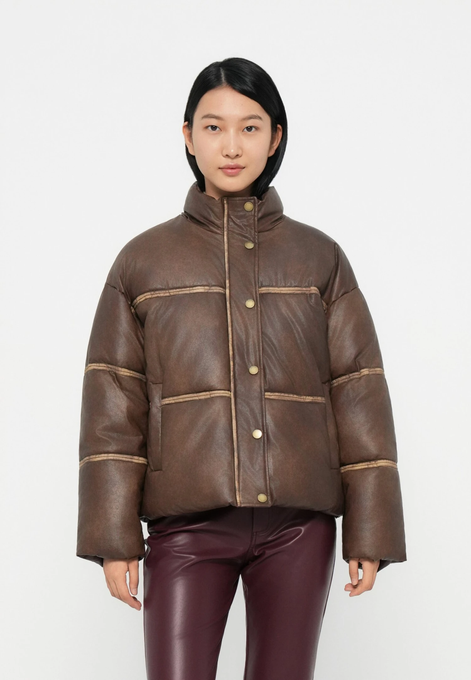 Guess GIPSY - Faux Leather Jacket - Ground Coffee 1 Guess GIPSY - Faux Leather Jacket - Ground Coffee