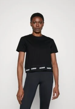 Guess Dorinda Crop Tee - Print T-Shirt - Jet Black