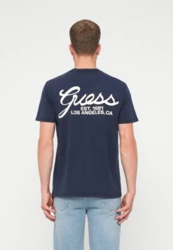 Guess SCRIPT LOGO TEE - Print T-shirt - Smart Blue -Guess Clothing Sale 1dd91733aead465ab32aef0fbcbb30b6