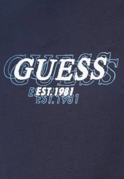 Guess SMALL LOGO TEE - Print T-shirt - Smart Blue -Guess Clothing Sale 1e50773ec9824db2bbe949c1be791556