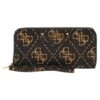 Guess Eco Brenton Slg Lrg Zip Around - Wallet - Brown Logo