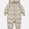 Guess BABY HOODED PADDED OVERALL UNISEX - Snowsuit - Rustic Beige