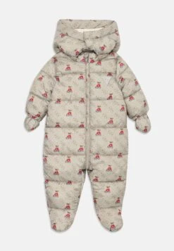 Guess BABY HOODED PADDED OVERALL UNISEX - Snowsuit - Rustic Beige