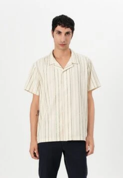 Guess COOPER STRIPE - Shirt - Pearl White
