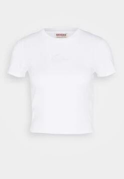 Graphic Baby Tee - Basic T-Shirt - Pure White -Guess Clothing Sale 239e3fb901fe4d03b98329293681d793