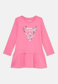 Guess TODDLERCORE SLEEVES INTERLOCK DRESS - Jersey Dress - Jelly Pink