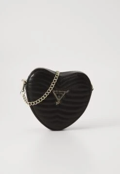 Guess HEART BAG UNISEX - Cross Body Bag - Jet Black