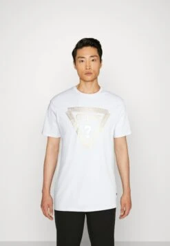 Guess Chain Logo Tee - Print T-Shirt - Pure White