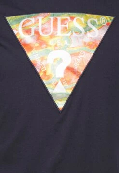 Guess Ss Bsc Abstract Tri Logo - Print T-Shirt - Smart Blue -Guess Clothing Sale 27581e6ff6144cd294a10698002b2dd1