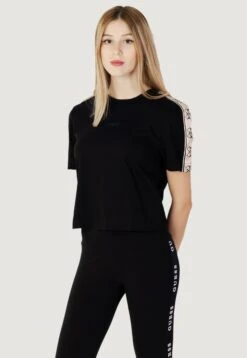 Guess BRITNEY CROP TEE - Print T-shirt - Black -Guess Clothing Sale 29d0fe30b8874f5e950aaf647a88d6b3