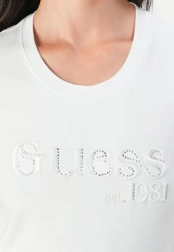 Guess SCRIPT TEE - Print T-shirt - White -Guess Clothing Sale 2b4177331d11471ab99a8e938436ac04