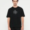 Guess BASIC QUATTRO TEE - Print T-shirt - Jet Black
