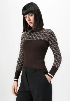 Guess MOCK NECK AUBREY - Jumper - Brown/cream 11 Guess MOCK NECK AUBREY - Jumper - Brown/cream -Guess Clothing Sale 2d1b5dcb8d9d49ab85a1c7703f223a83