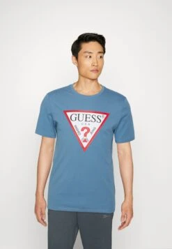 Guess Original Logo Tee - Print T-Shirt - Parisian Roof Blue