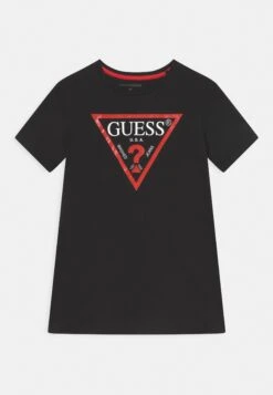 Guess Junior Core- Print T-Shirt - Jet Black