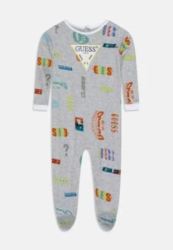 Guess Newborn Interlock Overall - Sleep Suit - Yellow/Black Logo