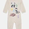 Guess BABY INTERLOCK OVERALL UNISEX - Sleep Suit - Light Oatmeal