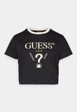 Guess FILANTA CROP TEE - Print T-shirt - Jet Black -Guess Clothing Sale 2f846d0dcad3487da0cb7d8b92168980